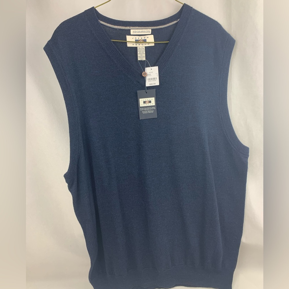 Joseph Abboud Merino Wool dark Blue Sweater Vest